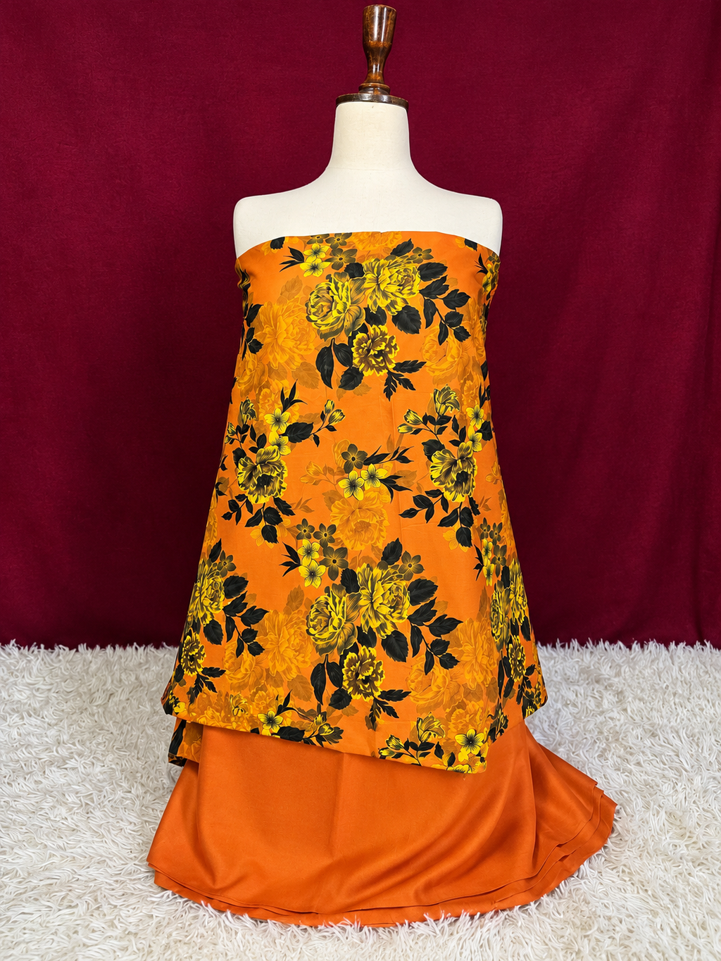 🍂 Autumn Gull – By Merium’s Wear 🧡🖤 Unstitched 2PC Linen Collection