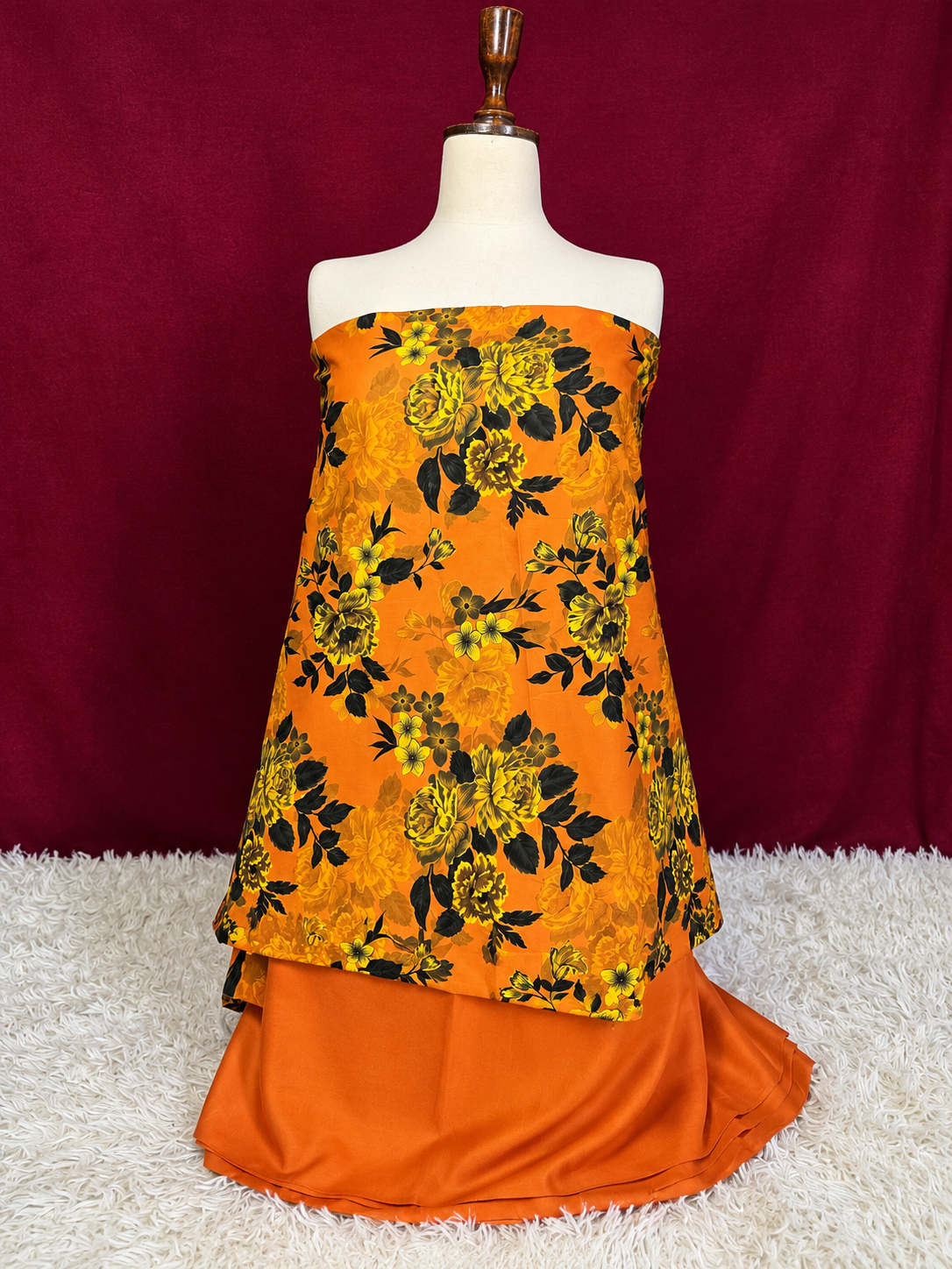 🍂 Autumn Gull – By Merium’s Wear 🧡🖤 Unstitched 2PC Linen Collection