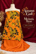 🍂 Autumn Gull – By Merium’s Wear 🧡🖤 Unstitched 2PC Linen Collection