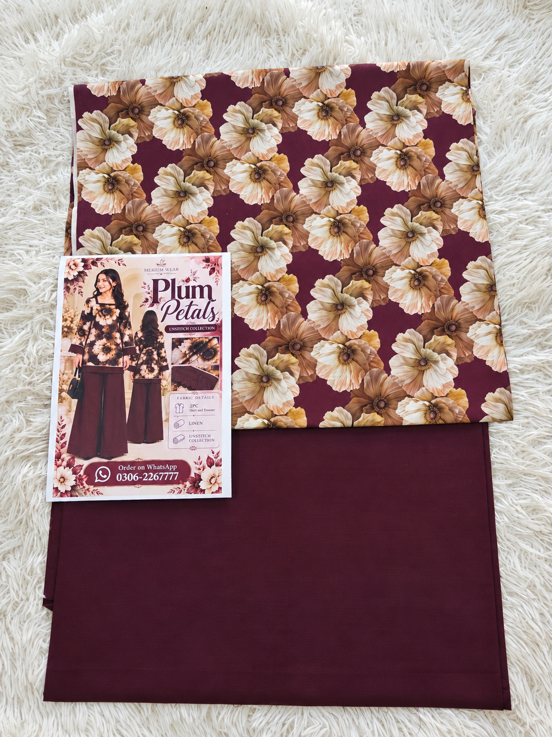 Plum Petals – 2PC Floral Linen Suit 🌷✨ | Merium’s Wear 🤍👗