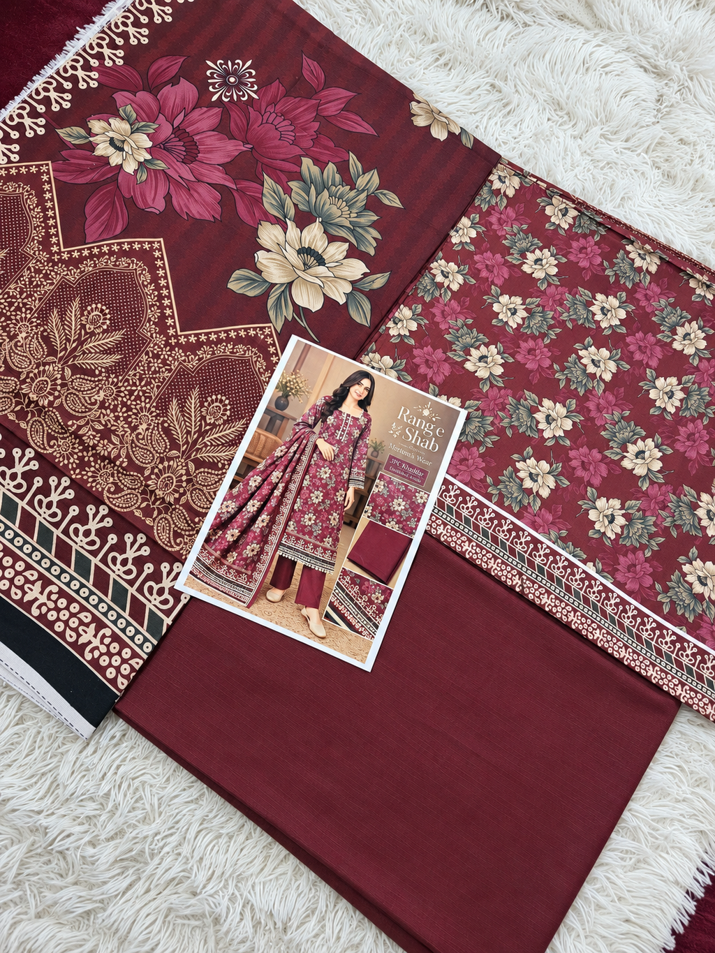 🌙✨ Rang-e-Shab – Premium 3PC Khaddar Unstitched Suit 🌸🖤 | Merium’s Wear 👗💫