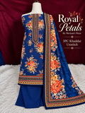 🌸 Royal Petals – 3PC Khaddar Unstitched Suit | Merium’s Wear 💙✨